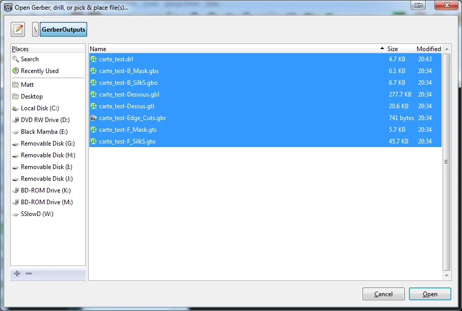 gerbv open dialog